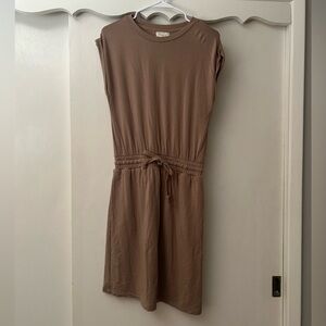 Melloday Casual Brown tan Dress with drawstring size XS